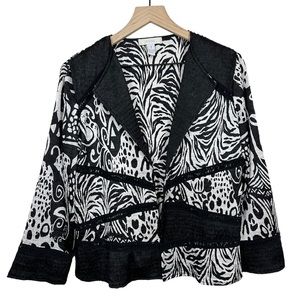 Chicos Animal Print Lightweight Jacket Size M 1 Maximalist Artsy Eclectic